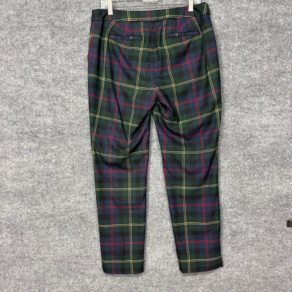 Talbots Hampshire Pants Womens 8 Green Plaid Wool Blend Straight Leg Fully Lined - Picture 6 of 16